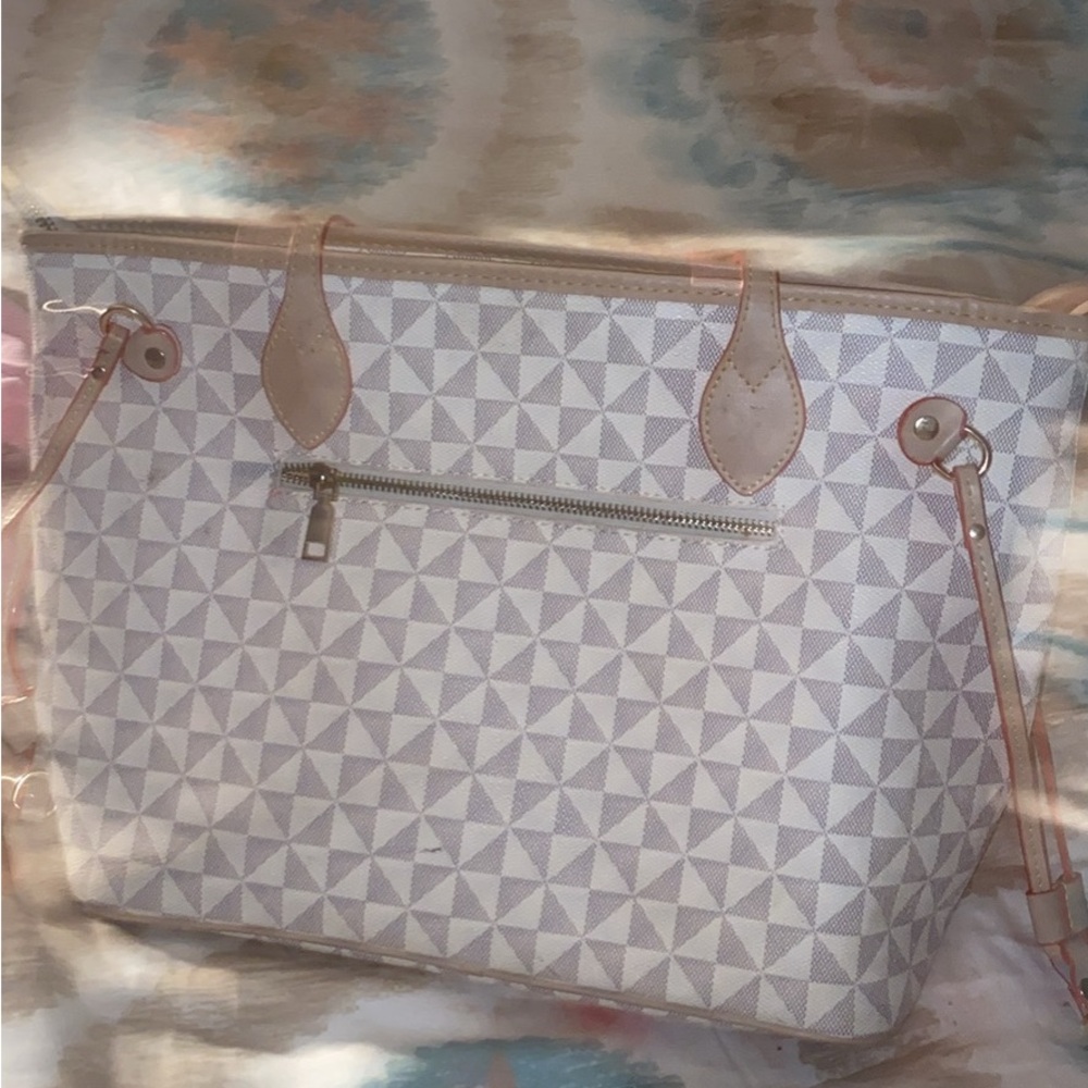 Geometric Beige Tote Bag
